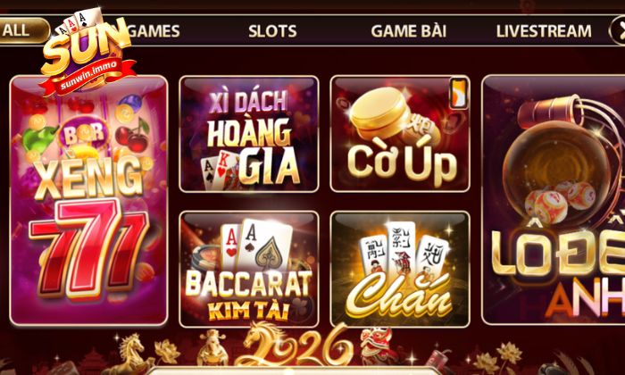 Tìm game chắn trên giao diện chính Sunwin