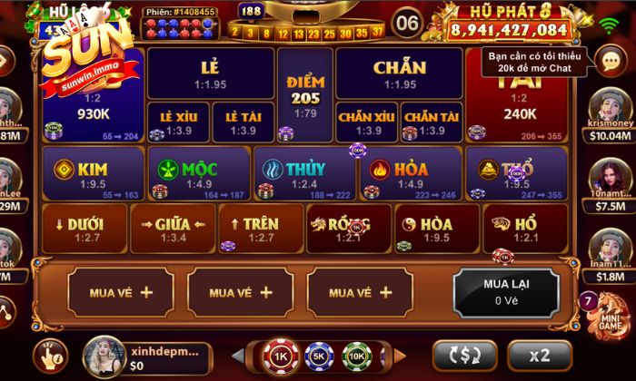 Một số cửa cược quen thuộc khi tham gia chơi Keno tại Sunwin