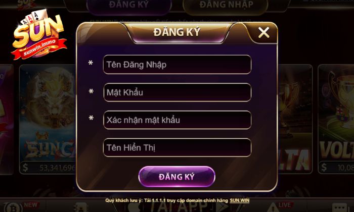 khuyến mãi Sunwin Đăng ký tài khoản Sunwin để tham gia chơi cá cược