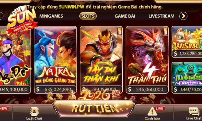 Vào mục Slot chọn Tây Du Thần Khí Sunwin trên trang chủ